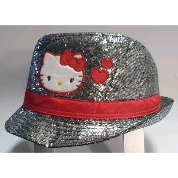 HELLO KITTY Cute Bucket Hat Vacation sun block fedora.  Child Size Official 2012