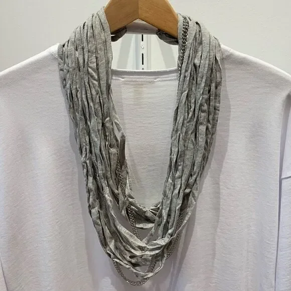 Cotton infinity Scarf Necklace with Chains
