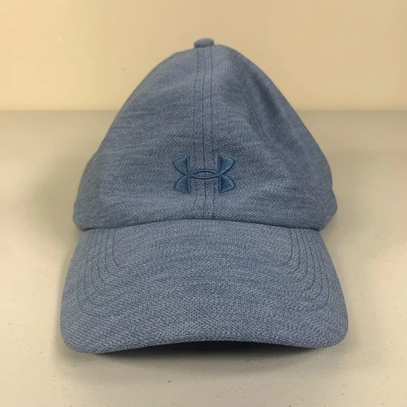 Under Armour Mens UA Free Fit Baseball Cap Light Blue Heathered Adjustable‎ Logo