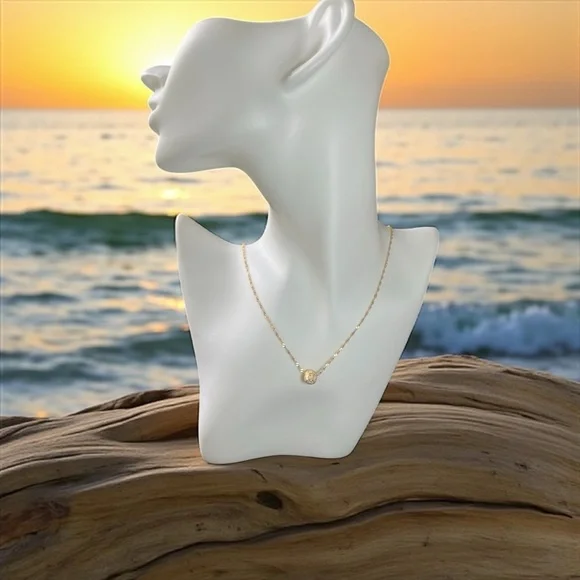 Gorgeous 925 Sterling Silver Gold Pendant Necklace - NWOT