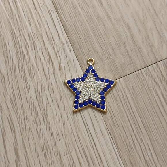 Sugar Blue and Silver Star Necklace Pendant