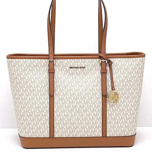 MICHAEL KORS TOP ZIP LARGE TOTE VANILLA COLOR
