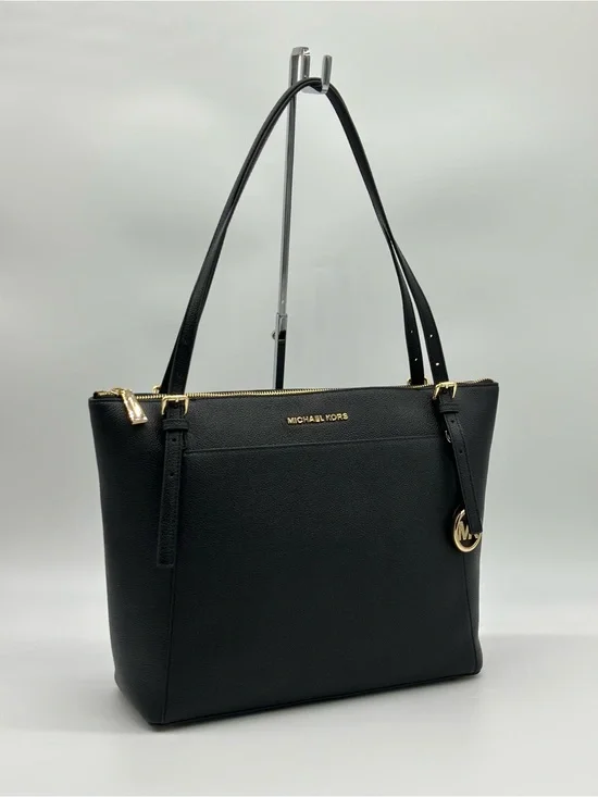 Michael Kors Black Tote with Gold Accents