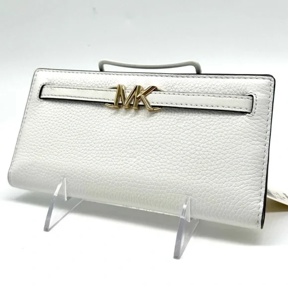 Michael Kors Reed Large Snap Bifold Wallet Optic White