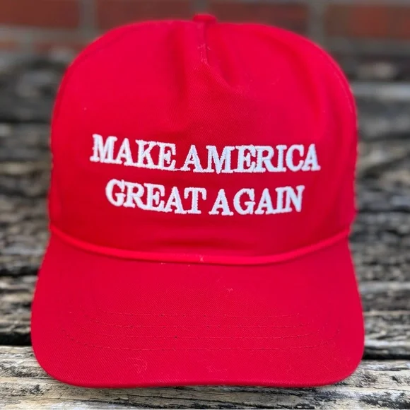 NWT Cali-Fame Headwear Make America Great Again Adjustable Red MAGA Hat USA T4