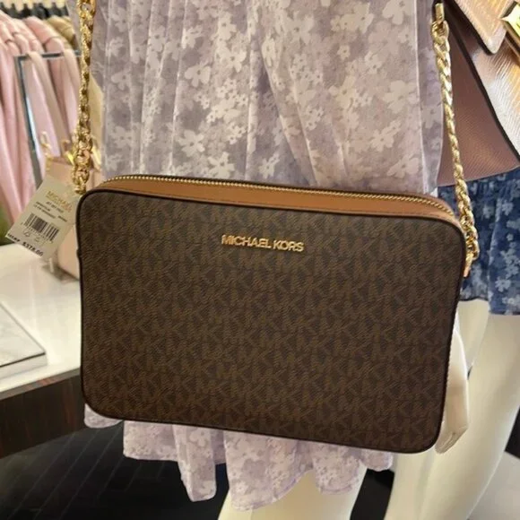 Michael Kors Large Jet Set Item East West Crossbody Brown
