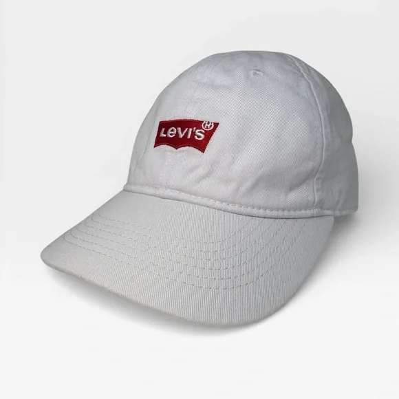 Levi's White and Red Classic Logo Baseball Cap Hat Youth Size Unisex Kids NWOT