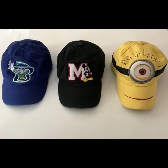 3 CAPS kids caps MICKEY BUZZ MINIONS