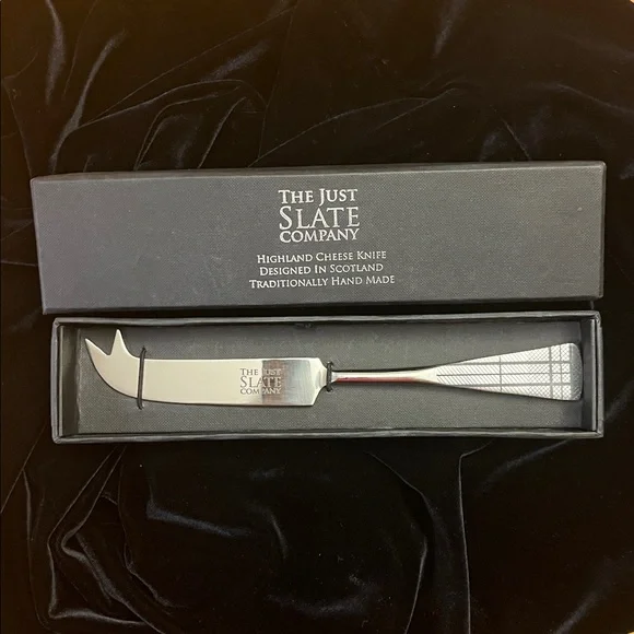 The Just Slate Company Highland Cheese Knife Silver Scotland New with Box