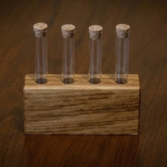 Wood Propagation Station 4 Test Tube Plant Cutting Holder Plant Lover Gift