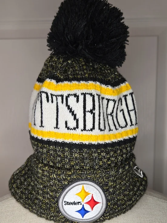 Authentic New Era Pittsburgh Steelers Sport Knit Beanie Cold Weather Hat