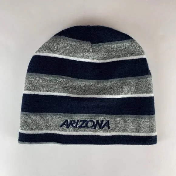Arizona Wildcats NCAA Gray Navy Blue Reversible Knit Beanie
