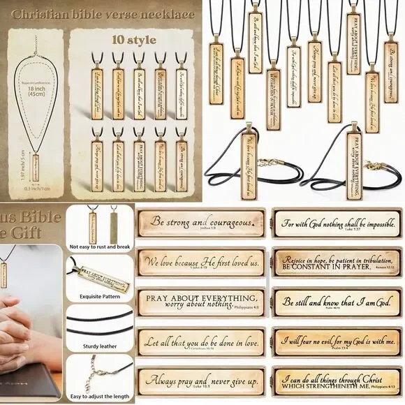 NWT For with God nothing shall be impossible Faith Necklace 10 Different Styles