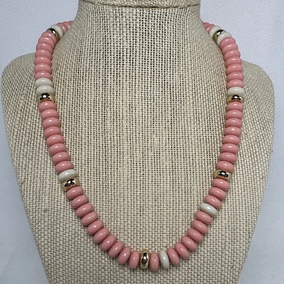 J.Crew Pink Beaded Statement Necklace – 18” with 2” Extender