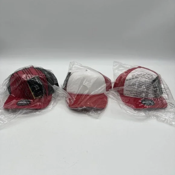 2 Decky Original Blank Flat Bill Trucker Cap Mesh Snapback Hat & 1 Chokolid NWT
