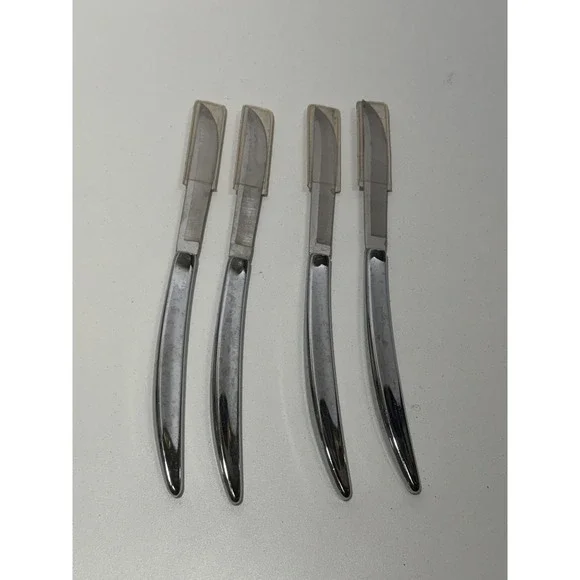 Vintage Carvel Hall Stainless Steel Non-Serrated Curvy Steak Knives 4-Pc Set ☆US