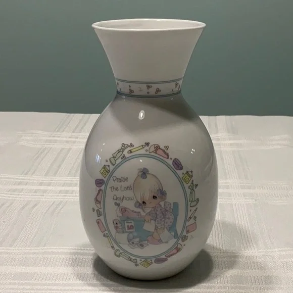 Precious Moments Porcelain Vase Vintage 1991