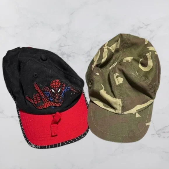 Kids Spider-Man and Camouflage Cap Set