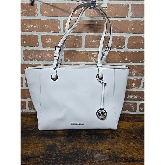 Michael Kors Walsh Tote‎ Bag White Hand Bag Purse Travel Bag