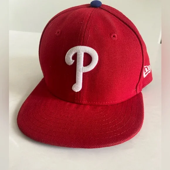 Philadelphia Phillies Hat MLB New Era 59Fifty On Field Cap Hat Red Size 6 3/8‎