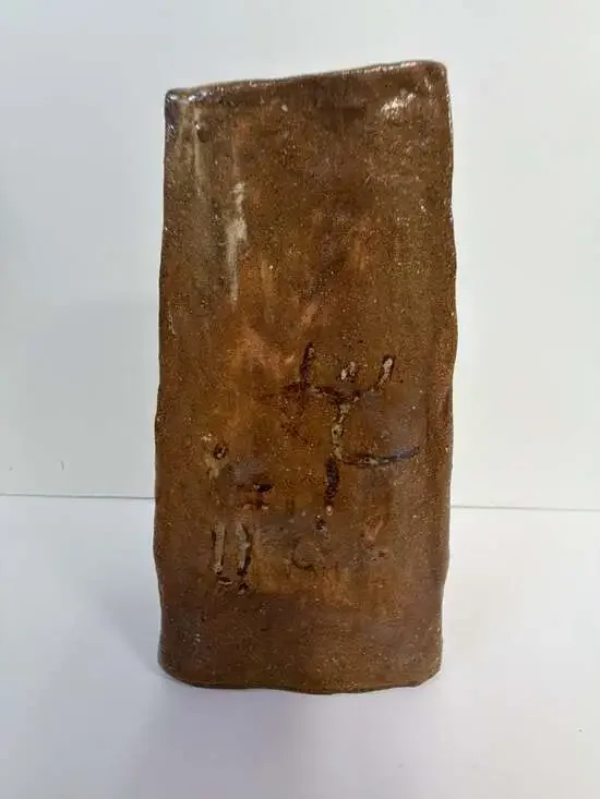 Handmade Studio Pottery Vase Signed Arlene Brown Glazed Stoneware