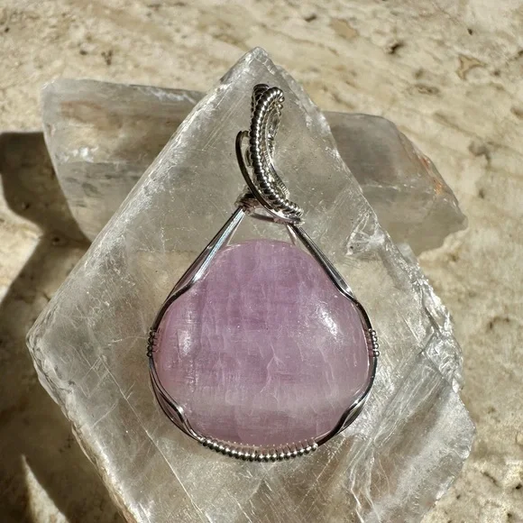 Sterling Silver Kunzite Necklace Pendant