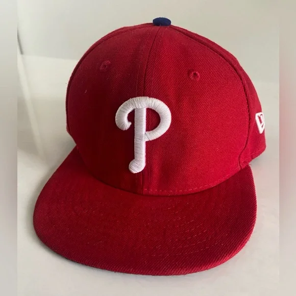 Philadelphia Phillies Hat MLB New Era 59Fifty‎ On Field Cap Hat Red Size 6 1/2
