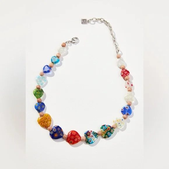 Dannijo NWT Bianca Venetian Glass Heart Necklace
