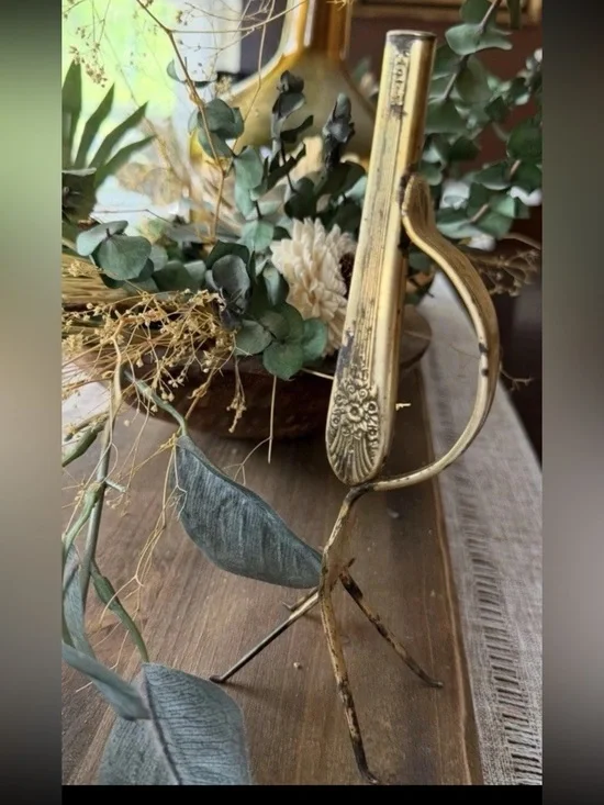 Folk Art Homemade Bud Vase Made From Fork With Handle