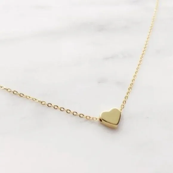 Gold Heart Pendant Choker Boho Necklace Women Minimalist