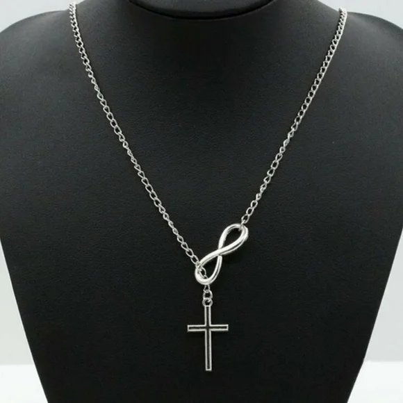 Silver Infinity Cross Necklace