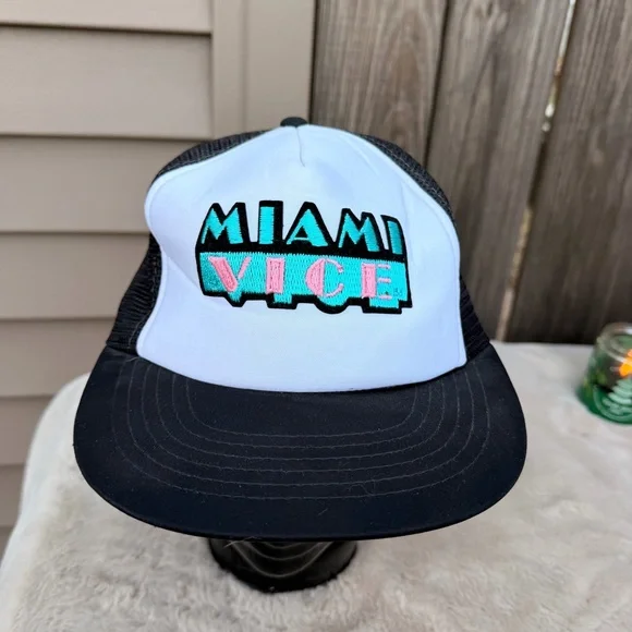 Vintage Miami Vice TV Show Vintage 80's Trucker Snapback Cap Hat