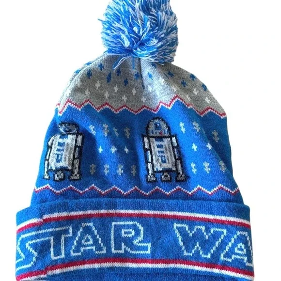 Star Wars Beanie Hat R2-D2 Blue Kids One Size