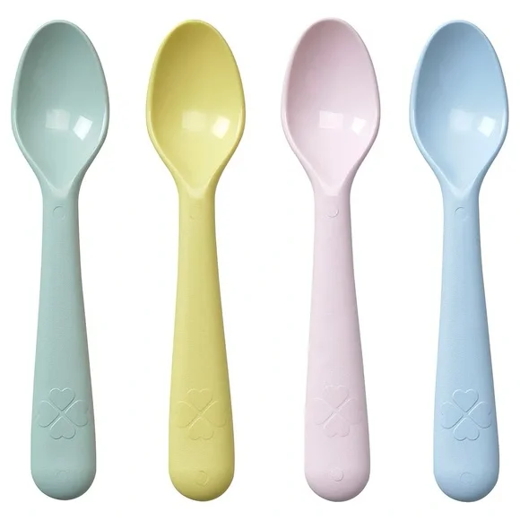 NWT - IKEA KALAS Toddler Kids Spoons 4 pack Set, mixed pastel colors