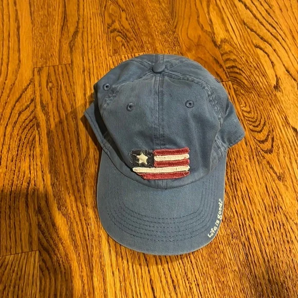 Life is Good Boy’s American Flag Blue Hat Size M/L 5-10