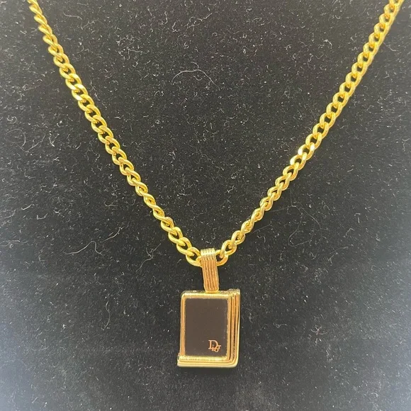 Christian Dior Logo-Pendant Chain Necklace