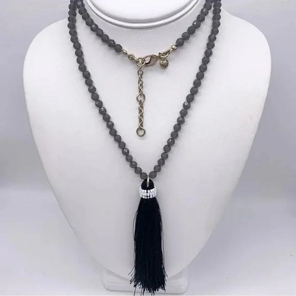 J. Crew Beaded Tassel Pendant Necklace