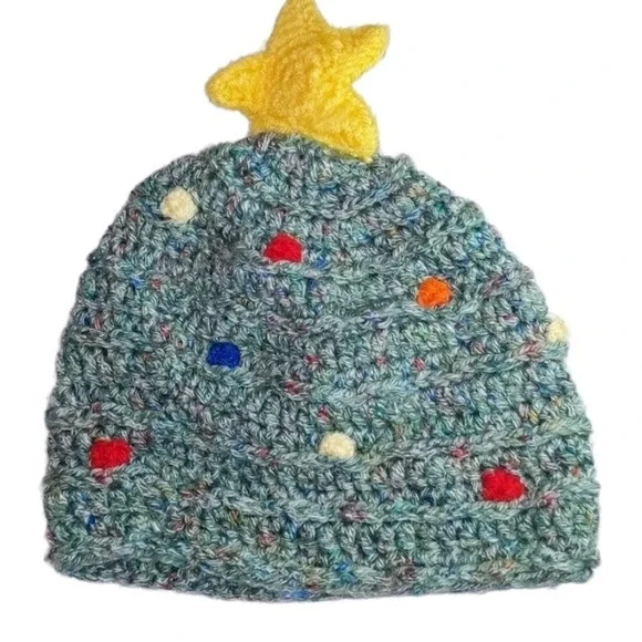 Holiday ‎ Handknitted Youth Xmas Hat holiday cute