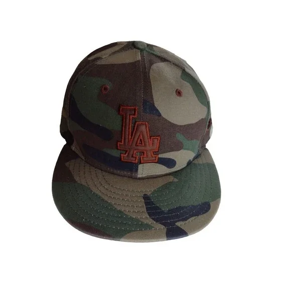 59 Fifty New Era Mens Los Angeles LA Dodgers 7 1/4 Camo Baseball Cap Hat MLB