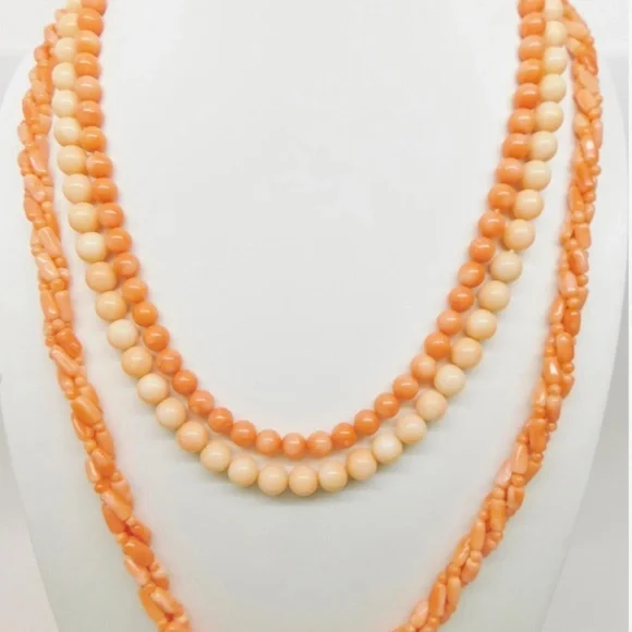 CORAL Vintage Necklaces (Two)