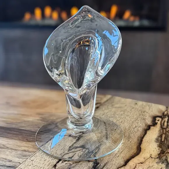 Cambridge HandBlown Clear Glass Jack in the Pulpit Calla Lily Vase/Candle Holder