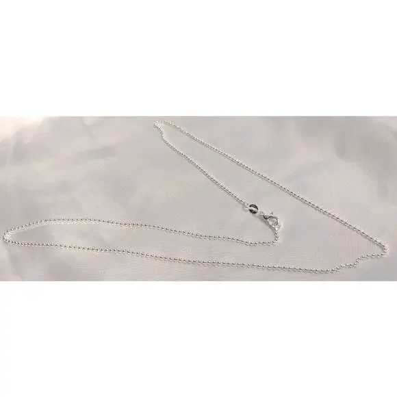 New Sterling Silver Ball Chain Necklace 22