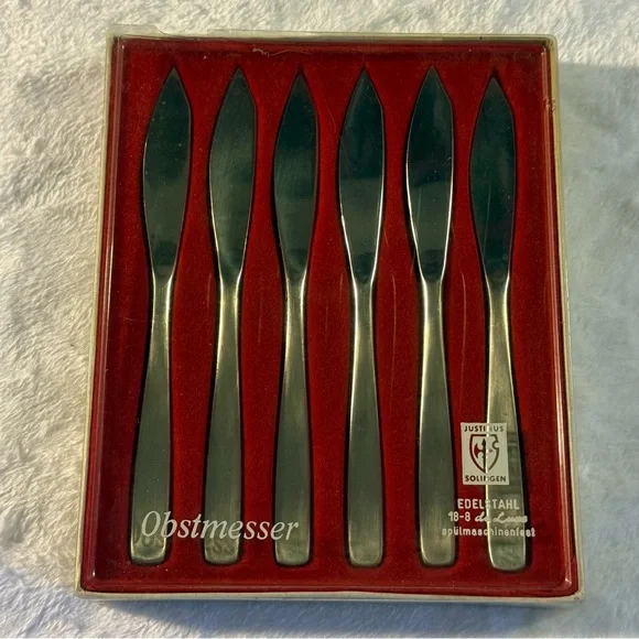 Set of 6 fruit stainless steel knives - Obstmesser- Edelstahl