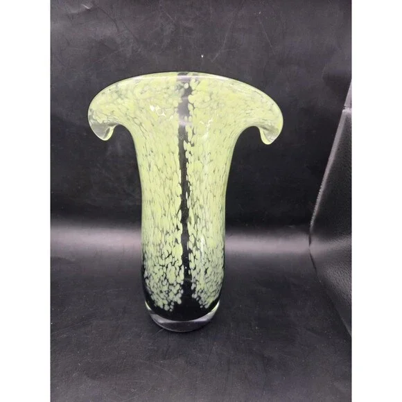 Black And Lime Green Teleflora Hand Blown 8