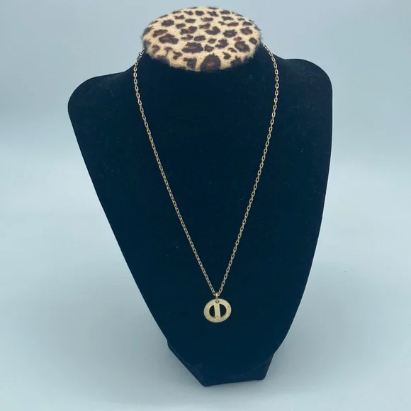CHRISTIAN DIOR PEDANT GOLD TONE NECKLACE