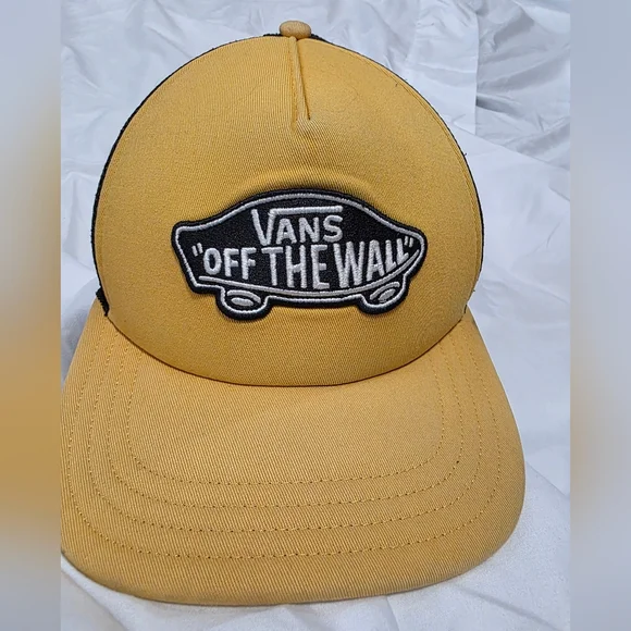 Vans Off The Wall Trucker Skater Hat‎ Men Yellow Black Snap Back Cap