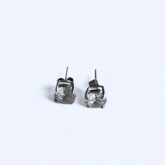 Silver cubic zirconia stud earrings