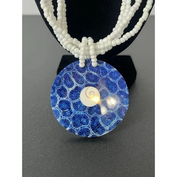 Shiva Shell White Beaded 22