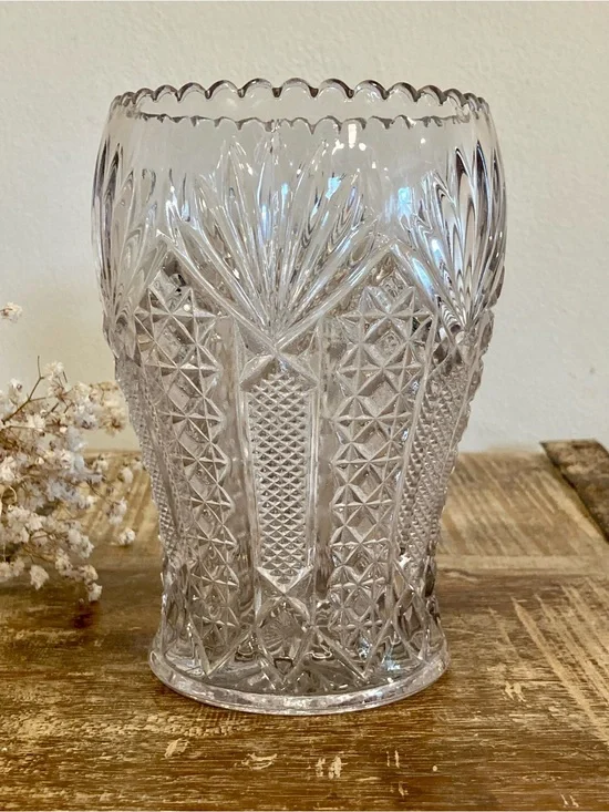 Pressed Glass U.S. Glass Co Panama Celery Server / Spooner
