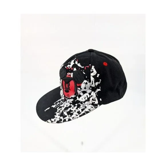 Disney Parks Angry Mickey Mouse‎ Hat Youth Black Graffiti Streetwear